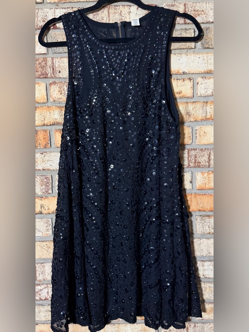 Raga black embellished dress L NWT